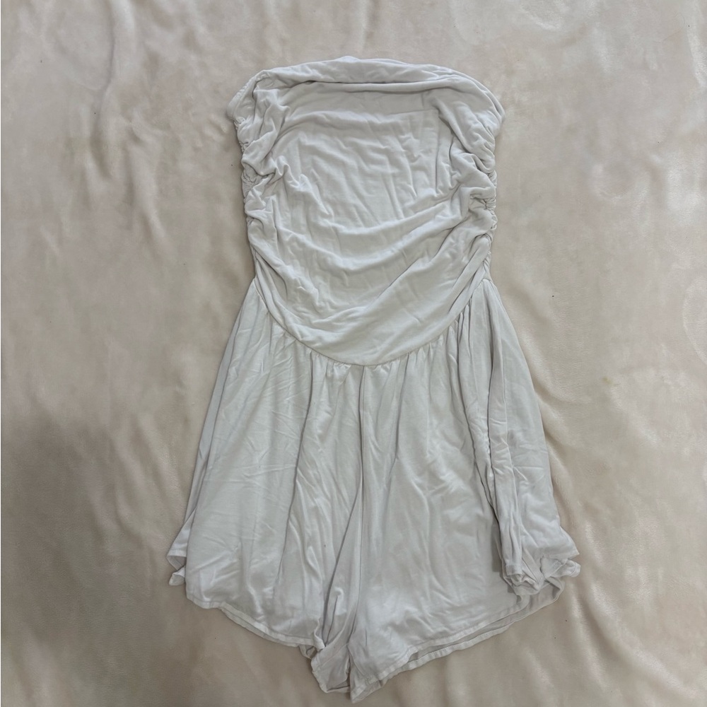 Urban Outfitters Cream Strapless Romper